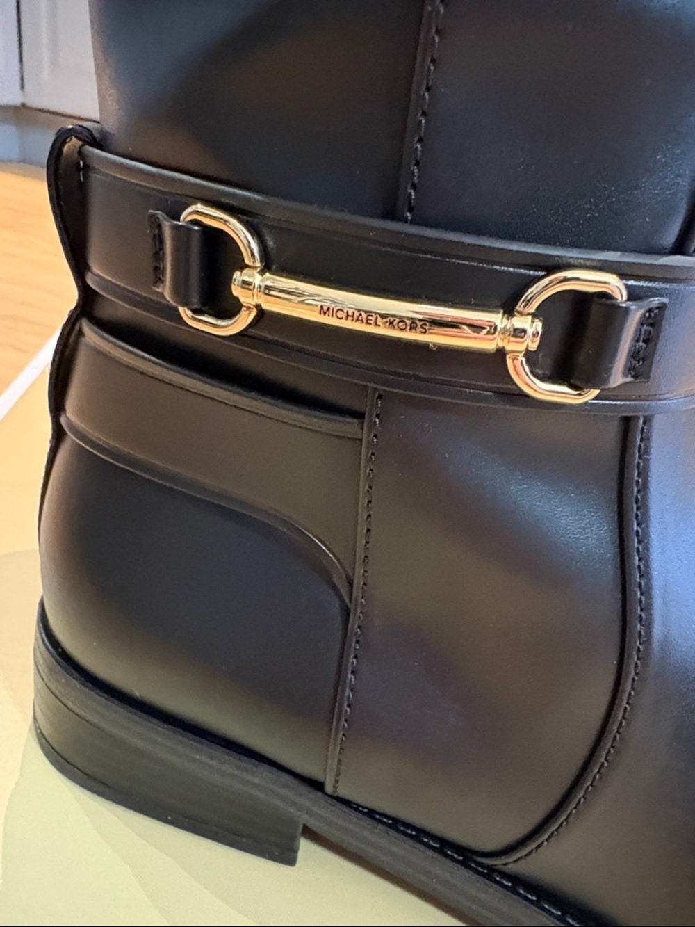 Michael Kors Black Women's Riding Boots with Gold Hardware - Picture 8 of 9